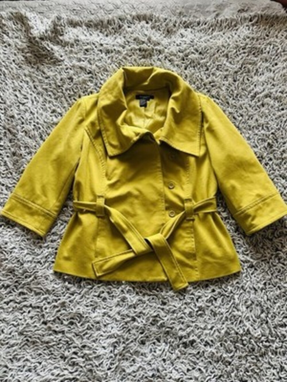 Sandro Sportswear Yellow Mustard  Round Collar Lightweight Women's Jacket, L